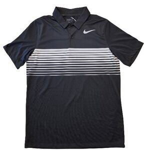 NWT! Disney Parks Sz M - 2015 Nike Mickey Mouse Dri-Fit Golf Polo Men Black Gray